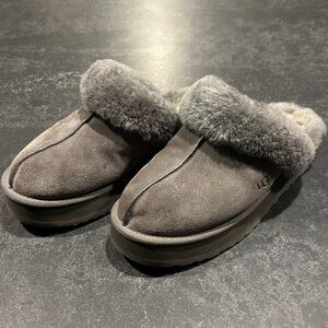 UGG Women's Charcoal Suede Slippers